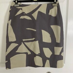 LaVia 18 NEW Grey Beige Pencil Mini Skirt Italy Cotton Blend size 44 MSRP $348